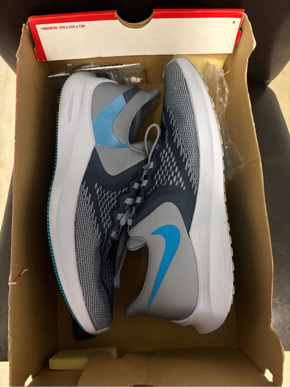 Nike Men’s Gray & Blue Running Shoes with Teal Swoosh